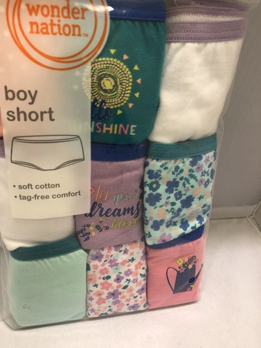 Girls Panties Kids Underwear Size 4 BoyShort Cotton 9-Pack - Picture 2 of 9