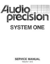 AUDIO PRECISION SYSTEM ONE Schematic Diagrams Service Manual VOL. 1, VOL. 2