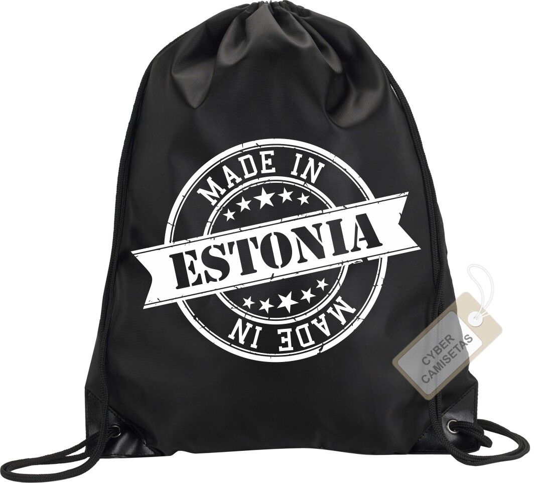 Hecho en Estonia Mochila Bolso Estampilla Gimnasio Bandera Bolso de Mano Deportivo