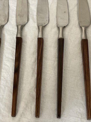 Japan Wood Handle Knives Stainless Flatware Knife Silverware 8 Piece Set - Picture 20 of 21