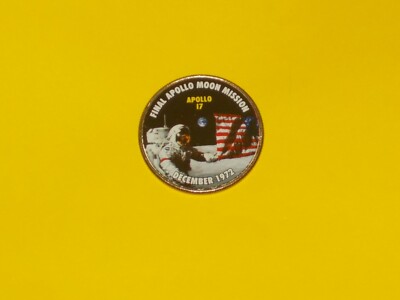 Colorized Kennedy Half Dollar - Space Program - Apollo 17 Final Mission K224