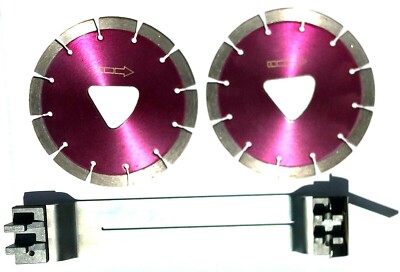 2PK-8'' Husqvarna Red Soff-Cut Diamond Blade w/1 8''Skid Plate Green Concrete-BEST