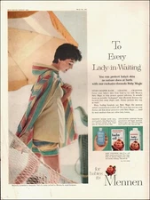 1958 Vintage ad Mennen baby products powder oil retro fashion   10/12/23