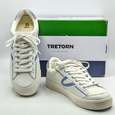 Tretorn “Serve” Women’s Fun Retro Blast Fashion Sneaker (White Blue) Shoe  NEW