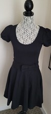 RED Valentino Bow Detail Knee Length Black Dress Small S
