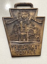 Vintage 1927 The Baptist Temple Philadelphia PA Watch Fob P U of A Convention
