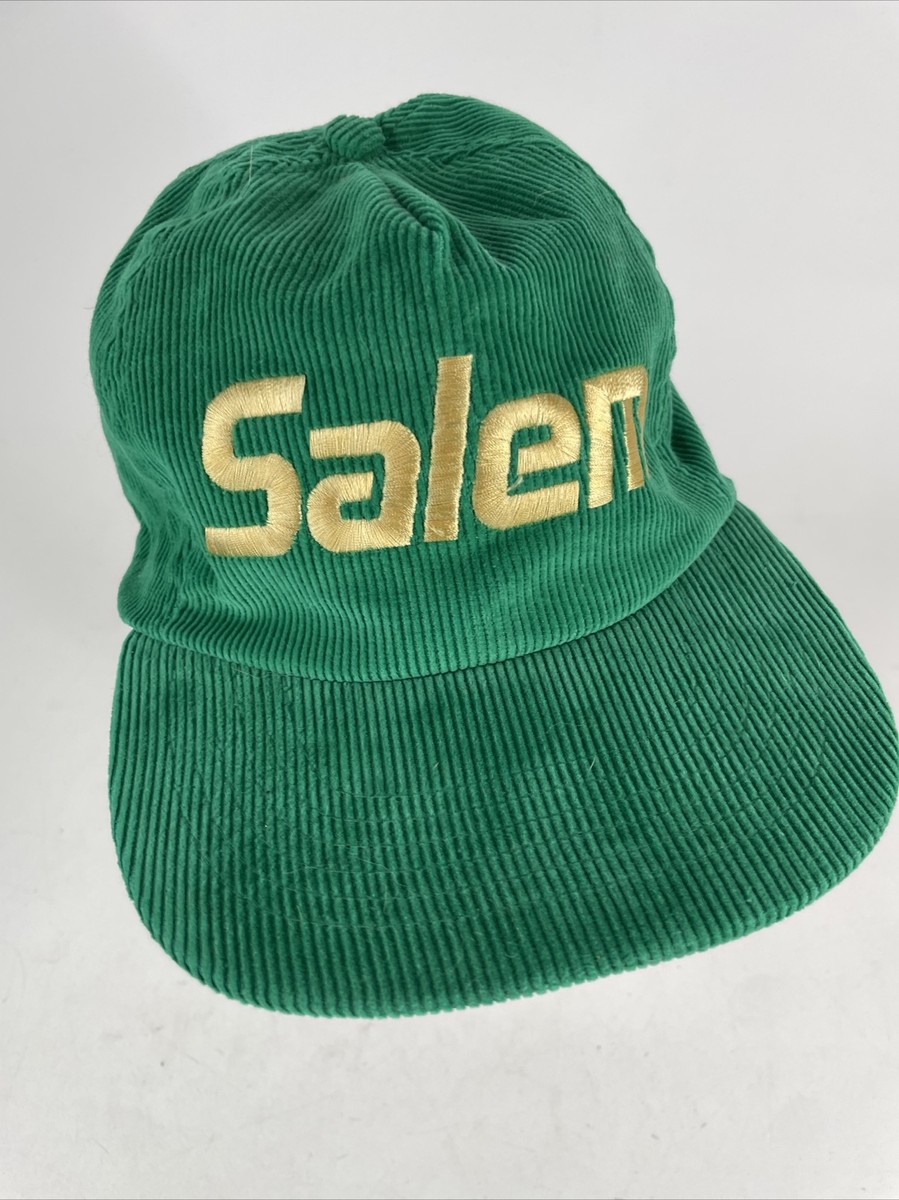 Vintage Salem Cigarettes Baseball Cap Hat Green Corduroy
