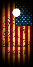 Molon Labe American Flag LAMINATED Cornhole Wrap Bag Toss Skin Decal Sticker
