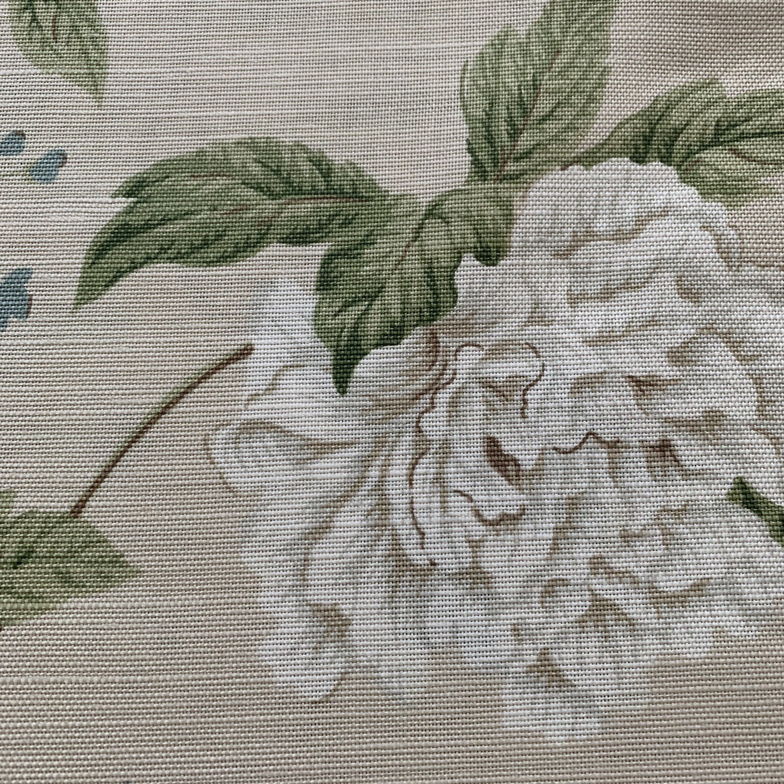 Sanderson Curtain Fabric PEONY TREE NEUTRAL/DUCK EGG 3.25m Linen Mix