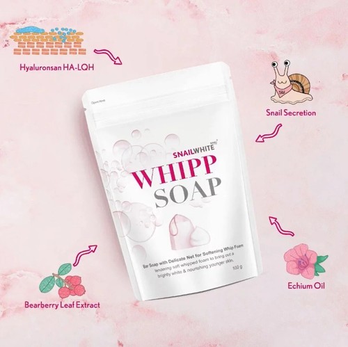 Snail White Whipp Soap Original Bar Soap w Delicate Net 100g x3 Ship from USA - Picture 9 of 9