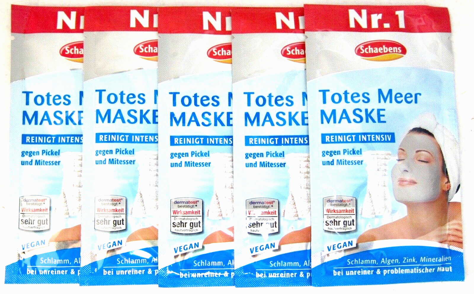Маска для лица Schaebens Dead Sea- Упаковка из 5 пакетиков с бесплатной ДОСТАВКОЙ
