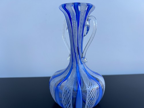 Vintage Murano Zanfirico & Garza Cains Two Handle Vase - Picture 2 of 7
