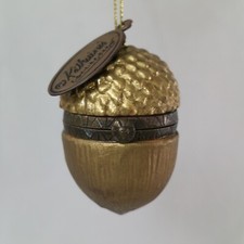 Katherine's Collection 2001 Acorn Hinged Box Ornament With Tag Resin