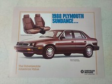 Vintage 1988 Plymouth Sundance Liftback Sedan Car Card 11" x 8 1/2"