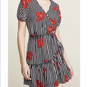 black and white striped floral dress