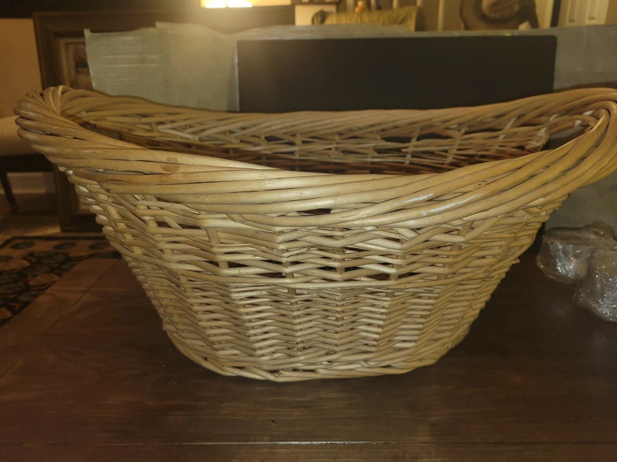 Large laundry basket wicker deals
