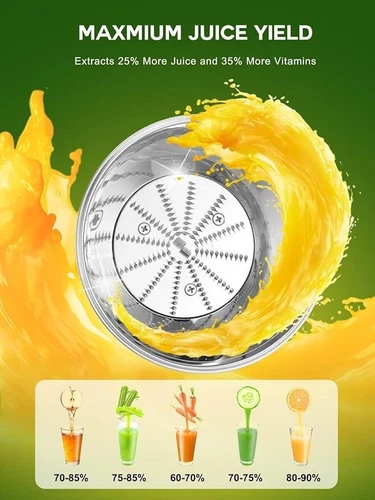 Extracteur De Jugos Para Frutas y Vegetales Exprimidor De jugo Acero Inoxydable - Photo 6 sur 7