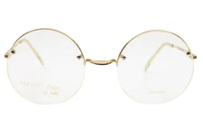 New Optic Design Mod. 3456 Gold Semi Rimless Italy Eyeglasses 51-20-135MM