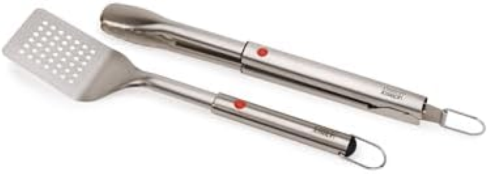 Joseph Joseph GrillOut Set di Utensili per BBQ in Acciaio Inox 4 Pezzi con Custo