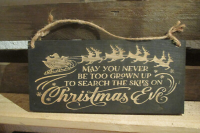 Search the skies on Chistmas Eve Home Decor Rustic Primitive wood Sign USA MADE 