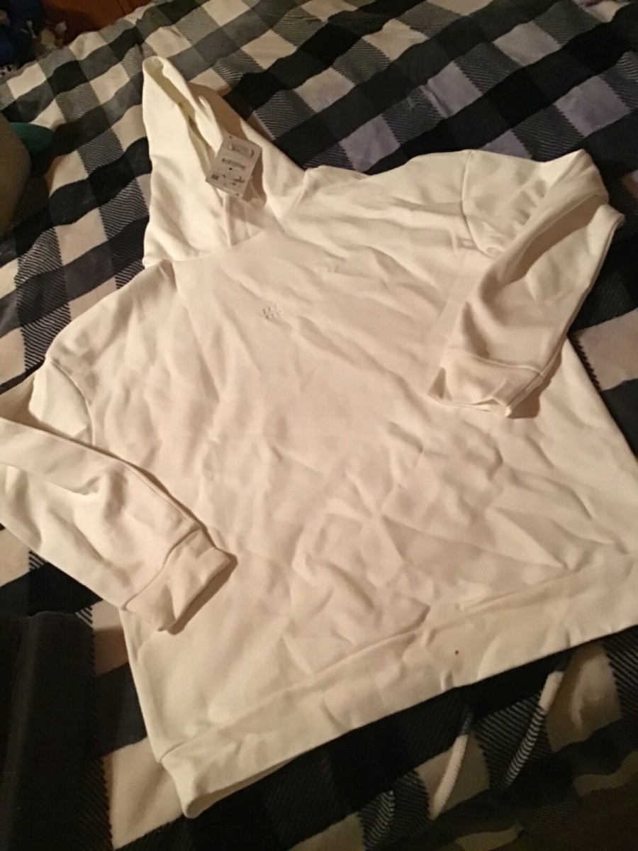 Zara hooded white sweatshirt new tags large 5584/414/251 | eBay
