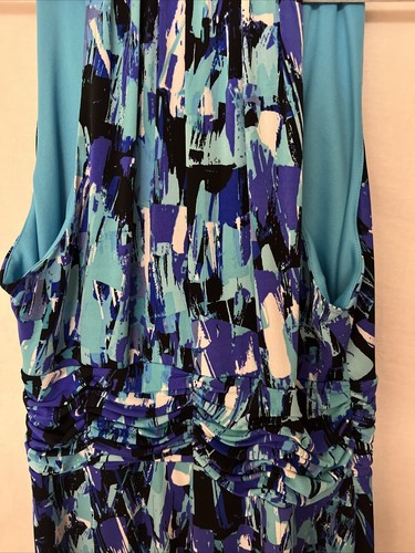 Evan Picone Black Label Women's Dress Sz 12 Multicolor Stretch Sleeveless - Picture 8 of 17