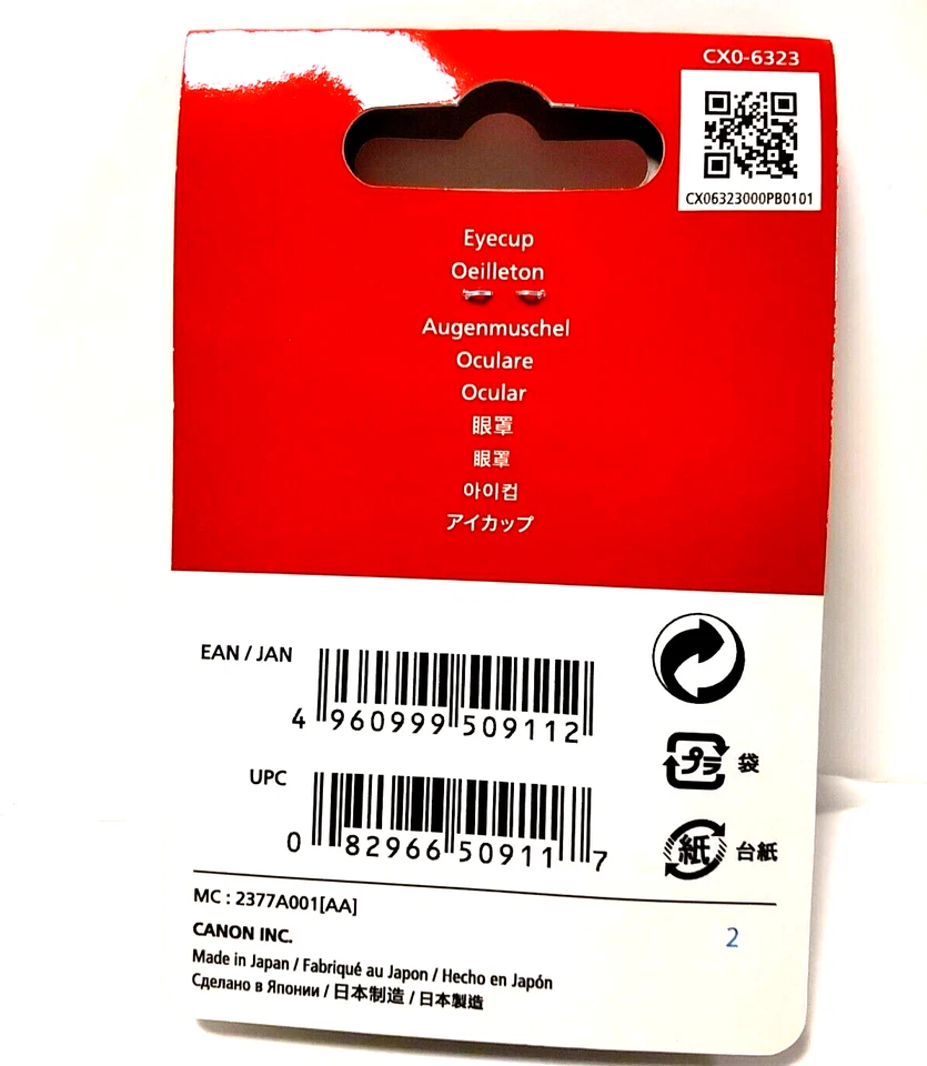 [NUEVO] Original Canon Eyecup EC-II para EOS 1v, 1N, 1N RS, 1D, 1D y 1D Mark II Foto 2 de 3