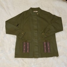 Just Fab Parka Jacket Size L Green