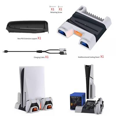 Konsole Kühldock w / Licht für Sony PS5 / PS5 slim / PS5 pro Gamepad Ladegerät