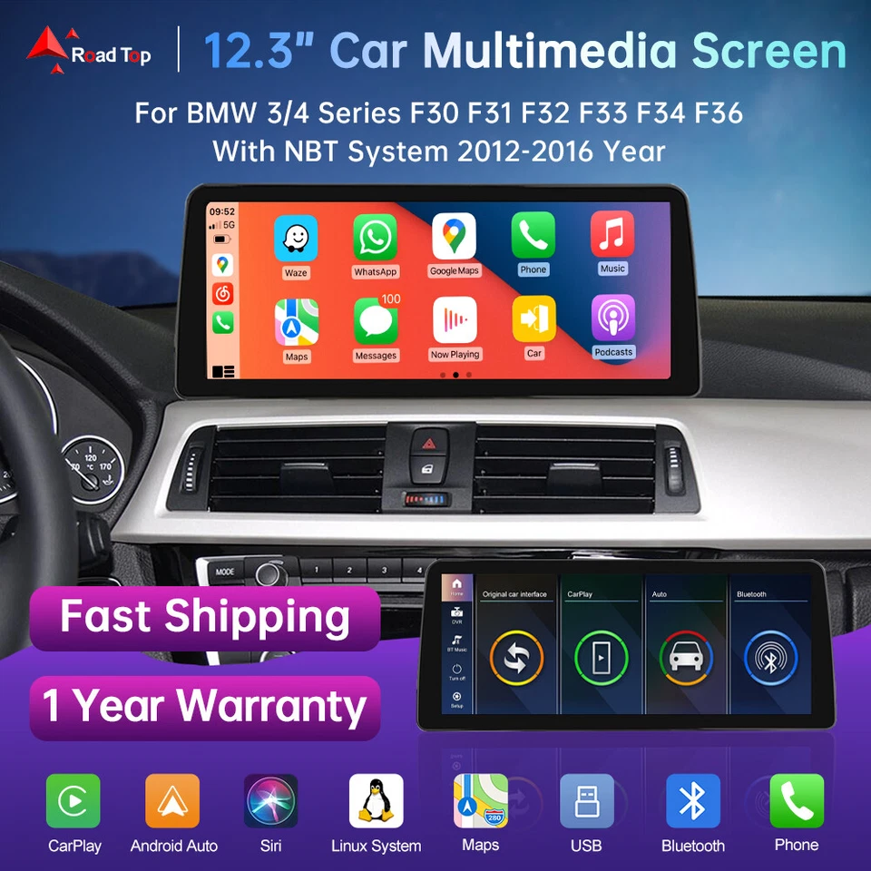 12.3'Für BMW NBT F30 F32 F33 F36 F31 F34 F35 Autoradio Nav Linux CarPlay Android - Bild 2 von 4