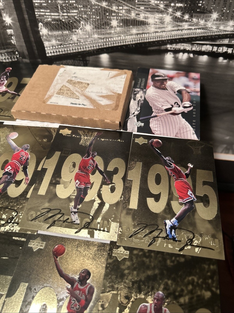 1998 Upper Deck Michael Jordan Gold Jumbo Card Complete Set W/ Box