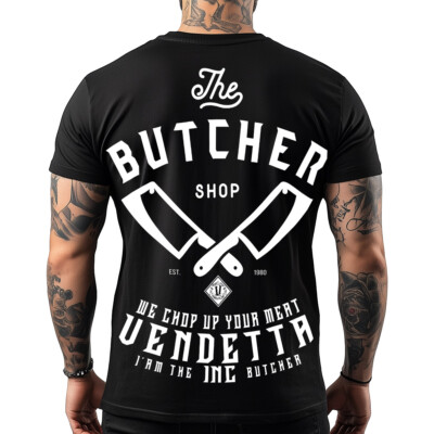Vendetta Inc. Männer Shirt Rundhals kurzarm The Butcher Shop schwarz VD-1355