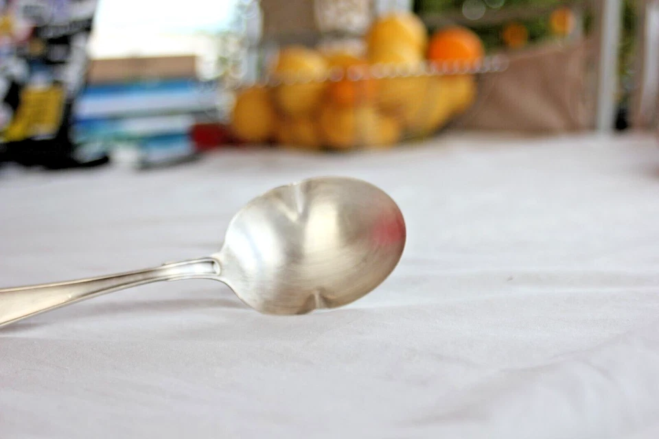 SWEDISH 1 ma 'NS ALPACCA' SILVER Spoon 22 sm or 8.5 inc - Image 4 of 4