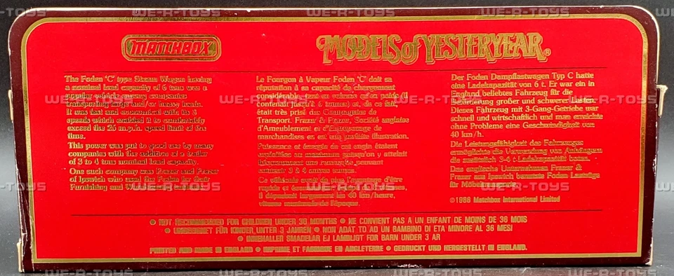 Matchbox Models of Yesteryear Y27 1922 Foden 'C' Type Steam Wagon & Trailer NRFP - Image 3 of 4