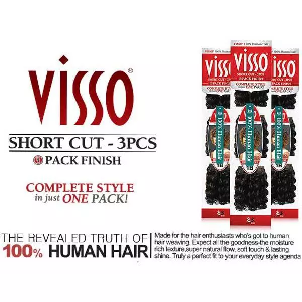 Bobbi Boss 100 Human Hair Visso Short Cut Series LOVELY SHORT Weaving Hair