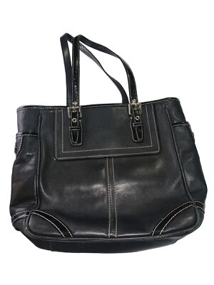 COACH Vintage Black Leather Tote Bag★ COACH VINTAGE Black Leather Tote Bag | eBay
