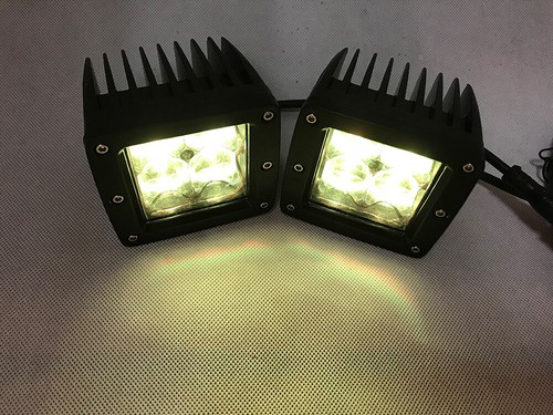 Pair 3" 5D RGB Led Work Light Spot Pods Fog Driving Strobe Flash & Harness Kits - Bild 8 von 11