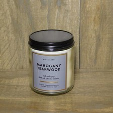 White Barn MAHOGANY TEAKWOOD Scented Natural Oils Candle in a Jar New 7 Oz.