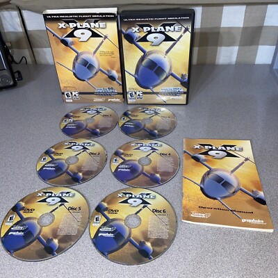 X-Plane 9 PC Flight Simulator Video Game Complete All 6 Discs