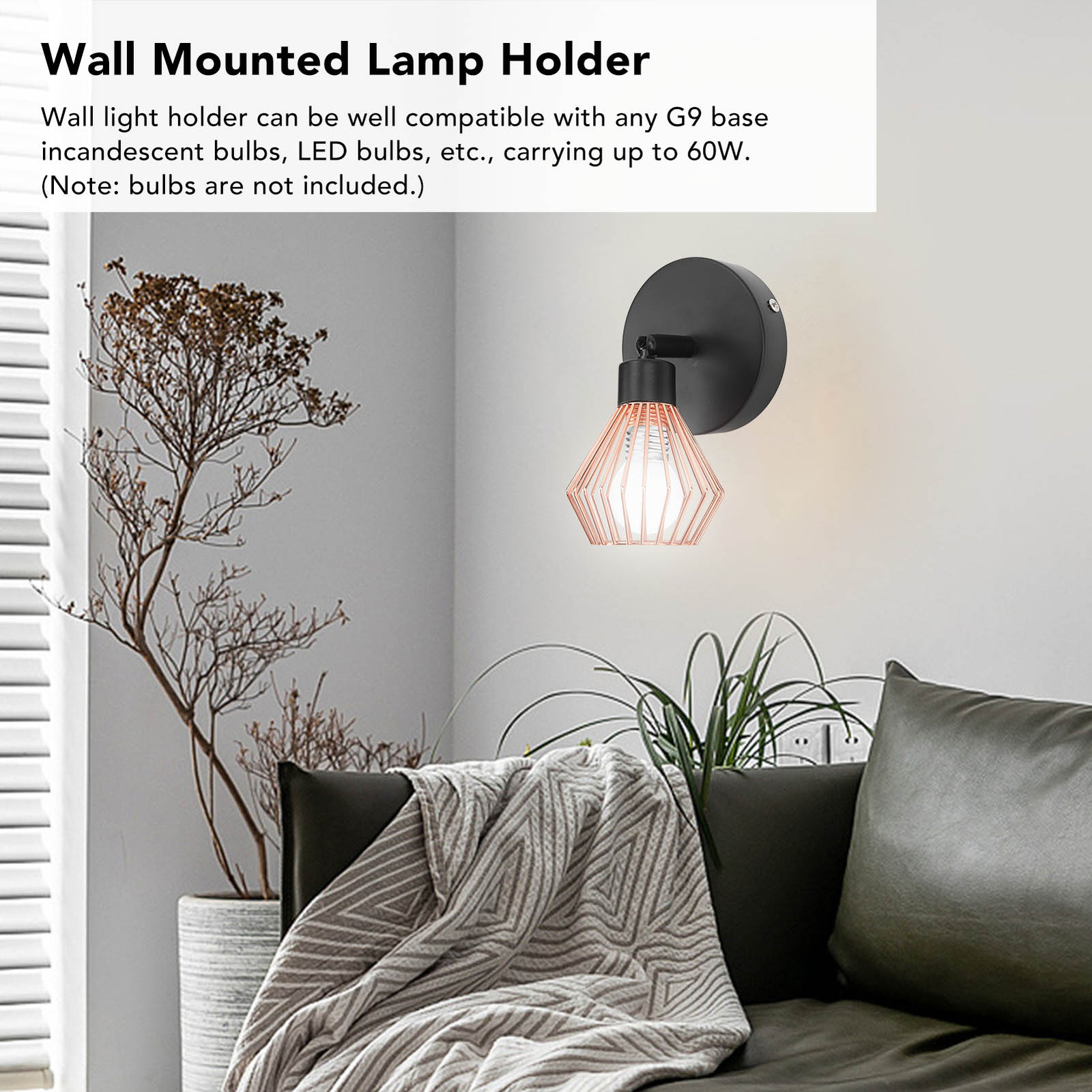New Wall Mounted Lamp Holder 180 Degrees Adjustable Metal Wall Lamp