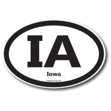 IA Iowa US State Oval Magnet Decal, 4x6 Inches, Automotive Magnet for Car