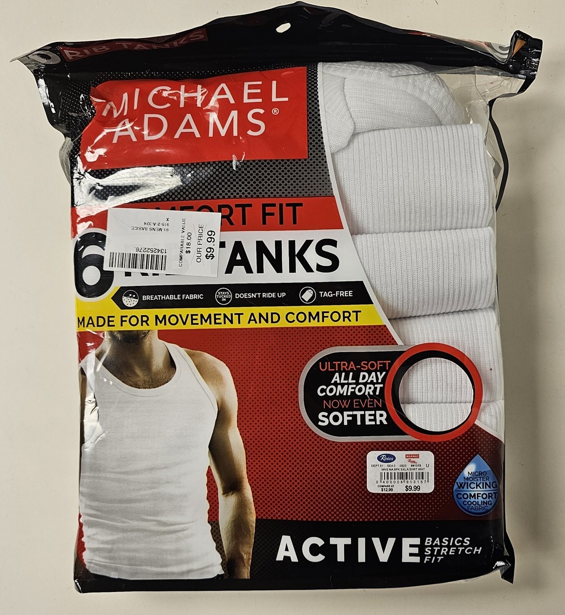 Michael Adams 6 Rib Tanks Comfort Fit Men's Large (42-44) | eBay