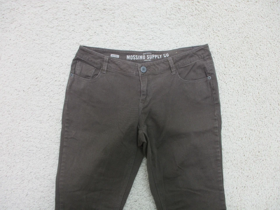 Mossimo Supply Jeans 7 Womens Juniors Size Skinny Stretch Brown Denim Mid Rise - Image 2 of 4
