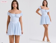 House of CB ‘Nala’ Soft Blue Mini Dress – Size L – BNWT – RRP £159 /Selling £120