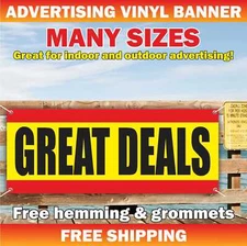GREAT DEALS Advertising Banner Vinyl Mesh Sign Discount Sale Clearance Save Cash