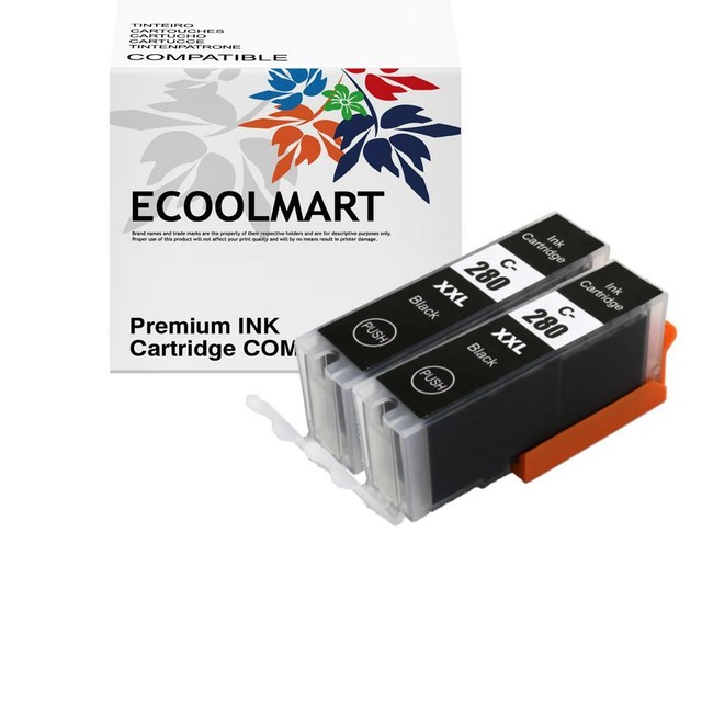 2 pk PGI280XXL Black ink Cartridge for Canon Canon PIXMA TR7520 TR8520