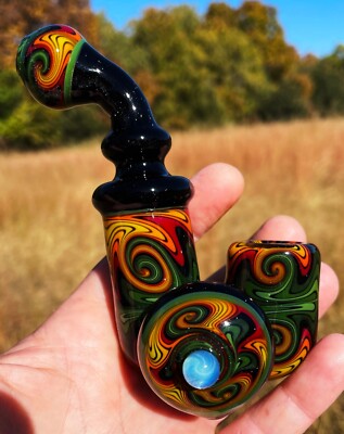 Galaxy Earth Fire Linework Glass Sherlock Pipe
