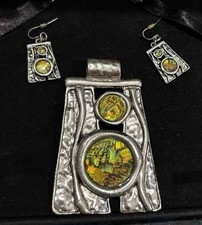 Artisan Sterling Silver And Iridescent Caboch...