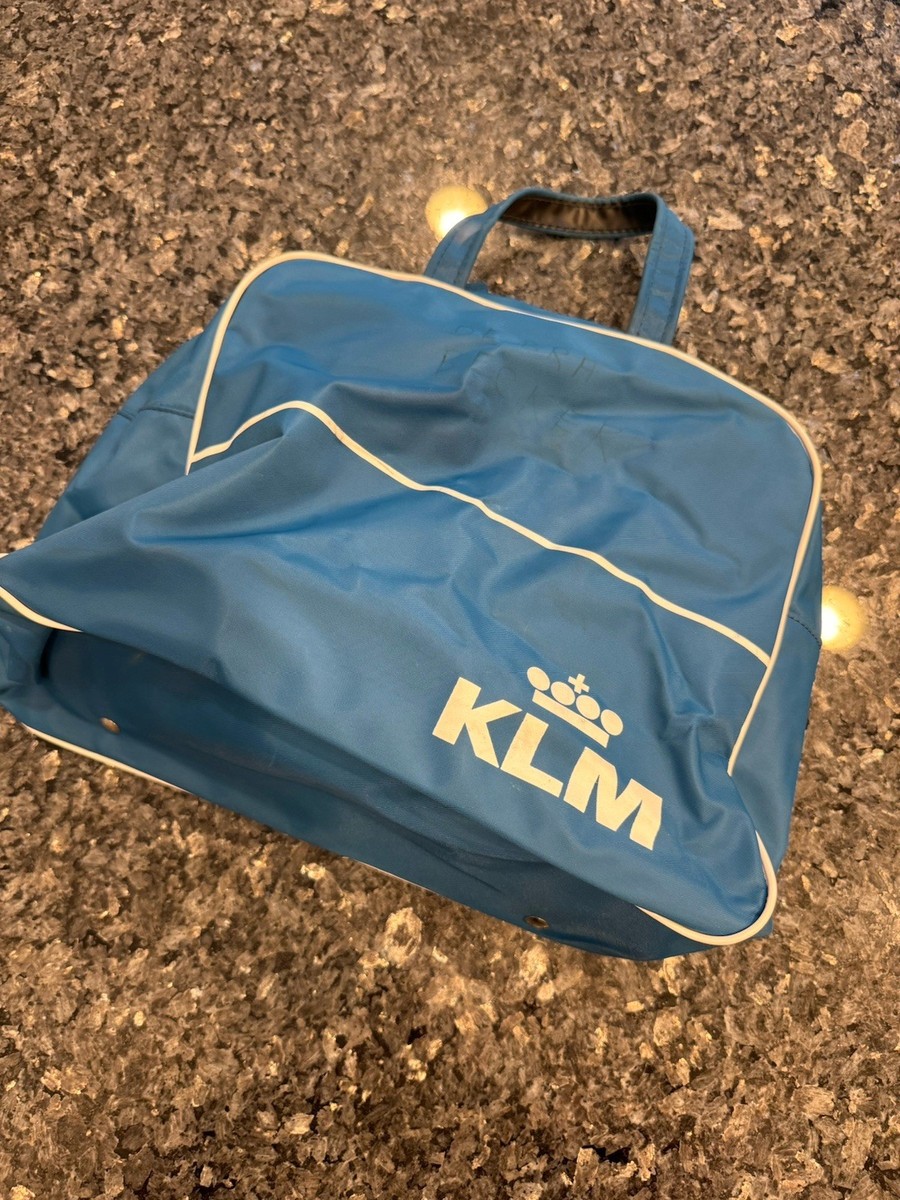 Vintage KLM Travel Bag - Royal Dutch Airlines Shoulder Bag Blue