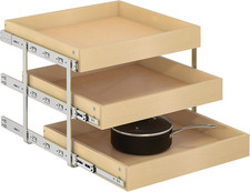 3-Tier Pull Out Cabinet Organizer with Soft Close, Heavy-Duty Slide Out Drawers